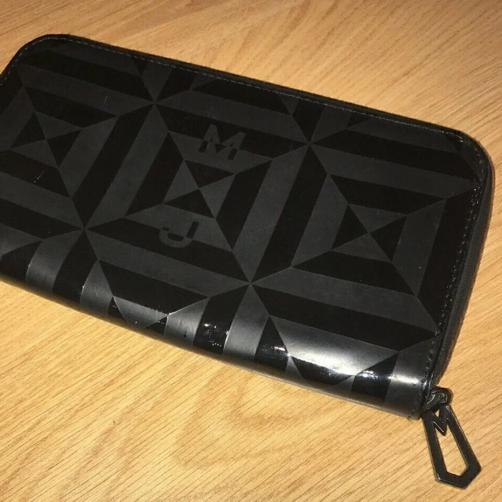Marc Jacobs Black Leather and Patent Wallet
